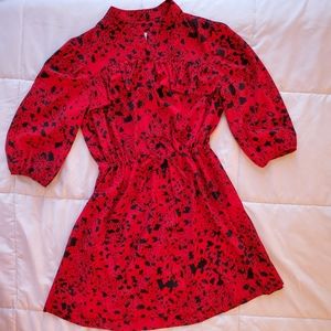 Red leopard prints dress